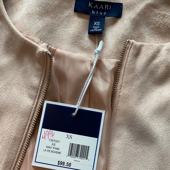 NWT Pink Suede Ruffle Jacket - Picture 3 of 5